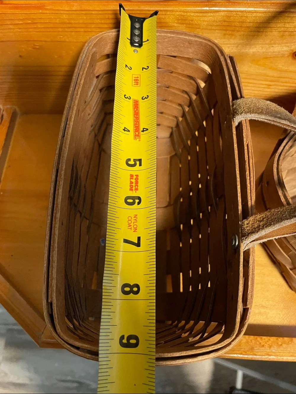 Handwoven Vintage Cottagecore Brown Wooden Storage Baskets with Handles